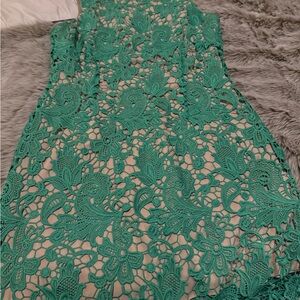 Elegant Green Lace Dress